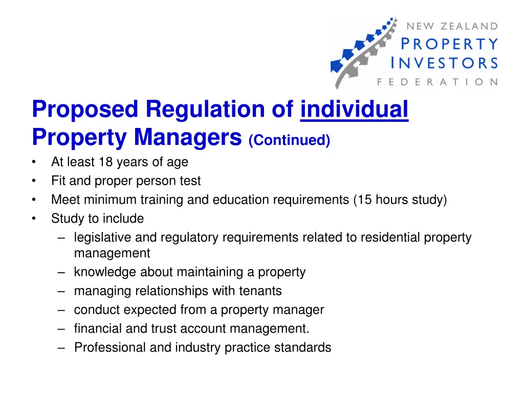 proposed regulation of individual property