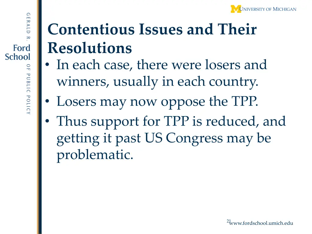 contentious issues and their resolutions in each
