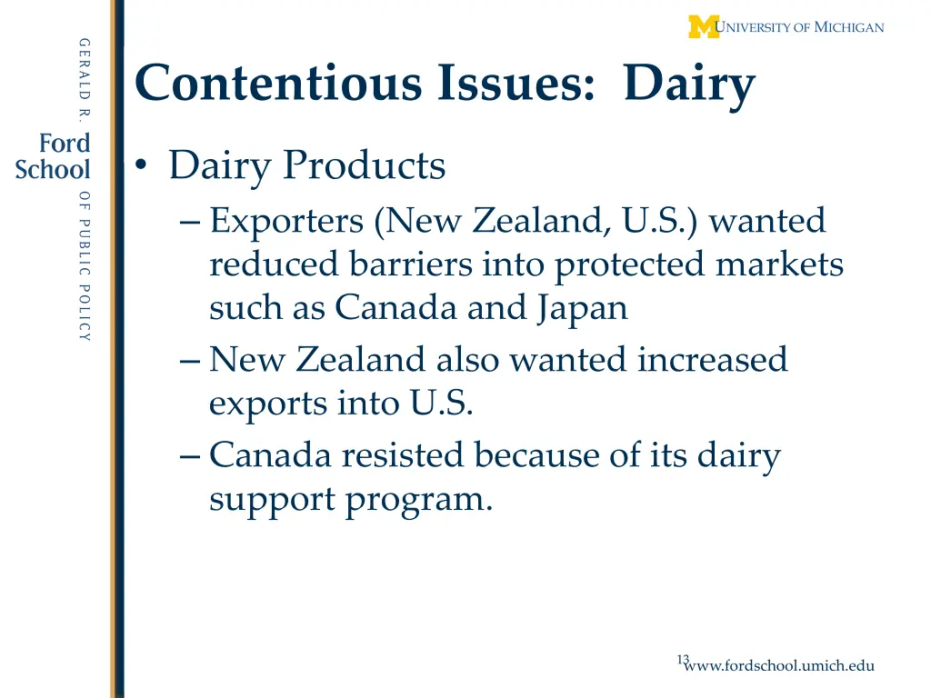 contentious issues dairy