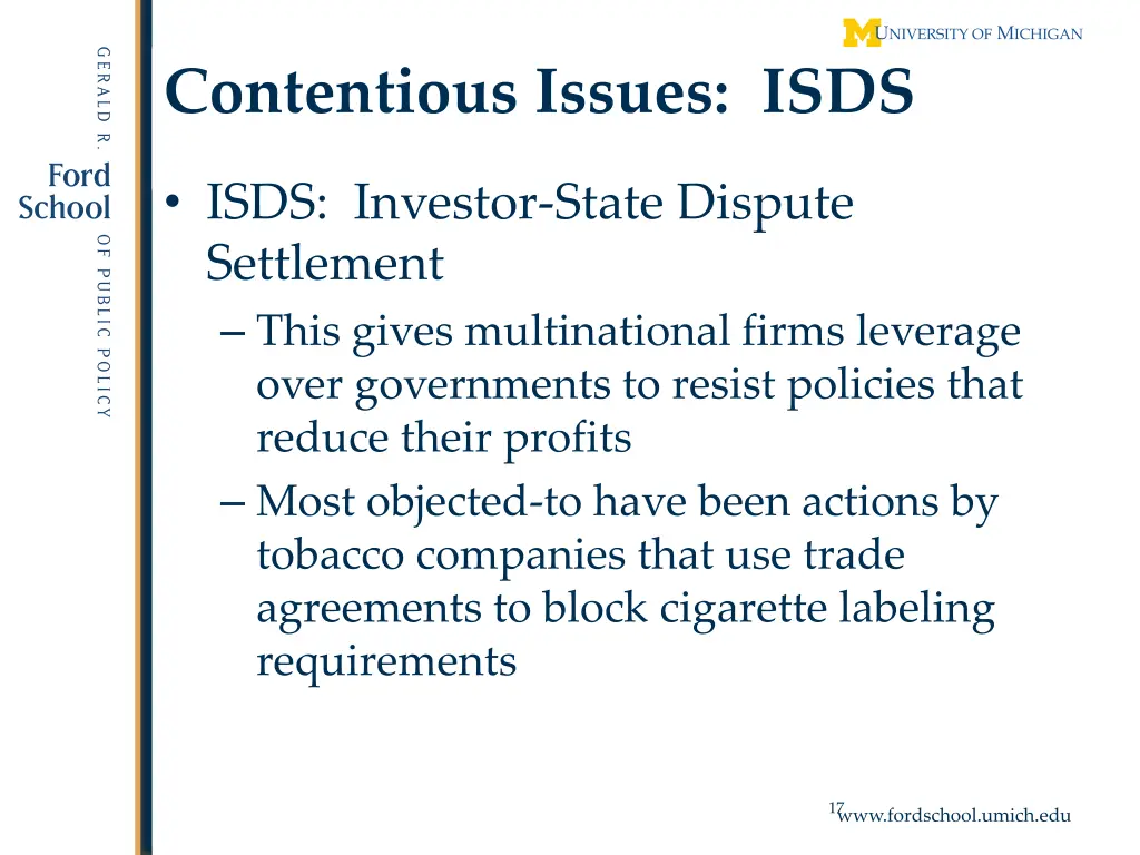 contentious issues isds