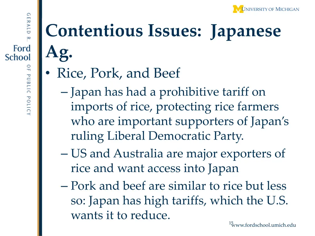 contentious issues japanese ag rice pork and beef