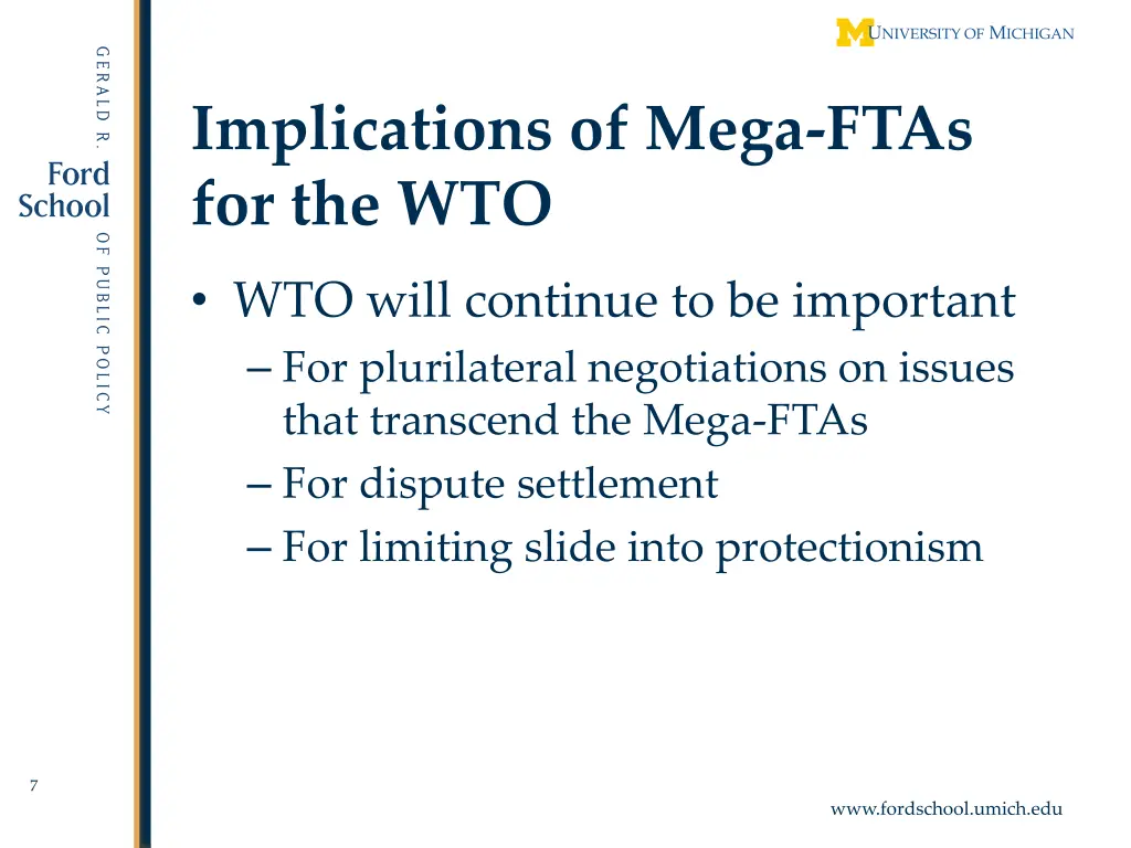 implications of mega ftas for the wto 1