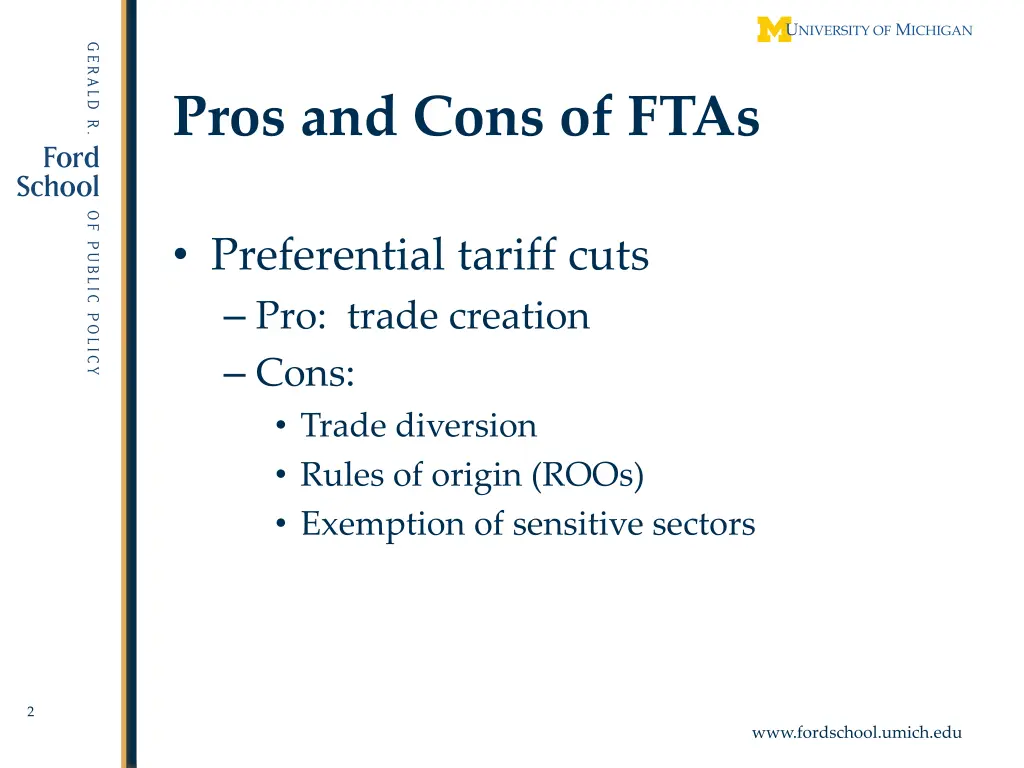 pros and cons of ftas
