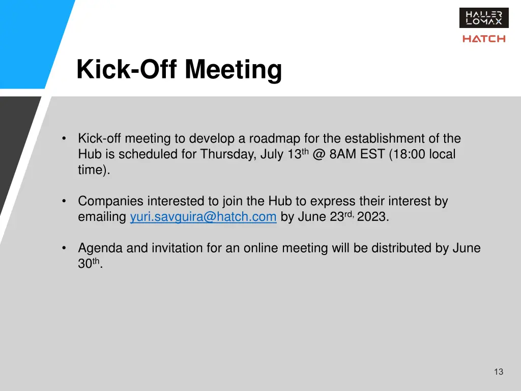 kick off meeting