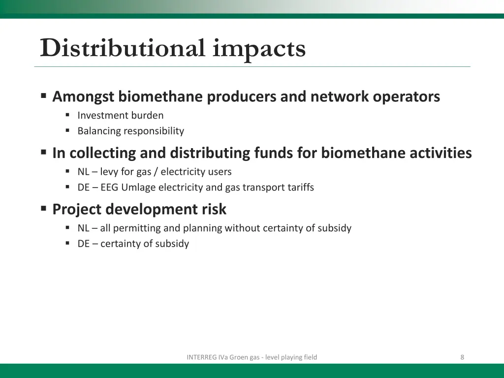 distributional impacts