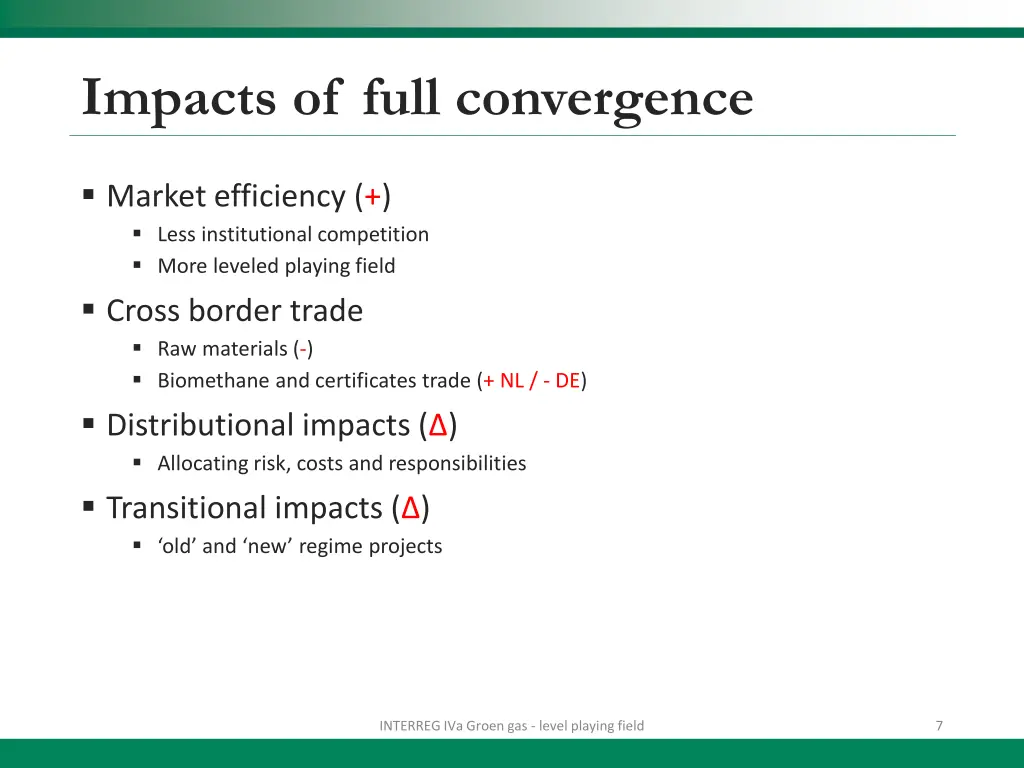 impacts of full convergence