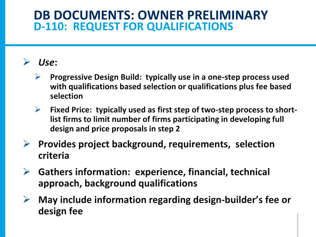 db documents owner preliminary d 110 request