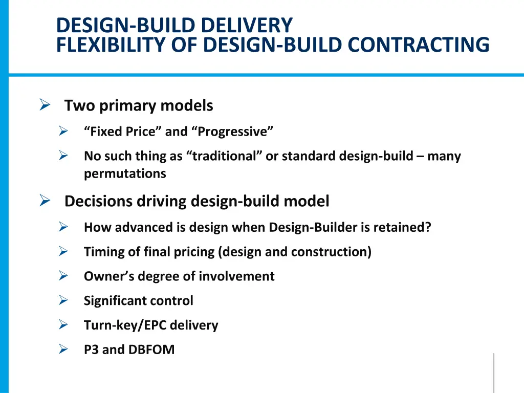 design build delivery flexibility of design build