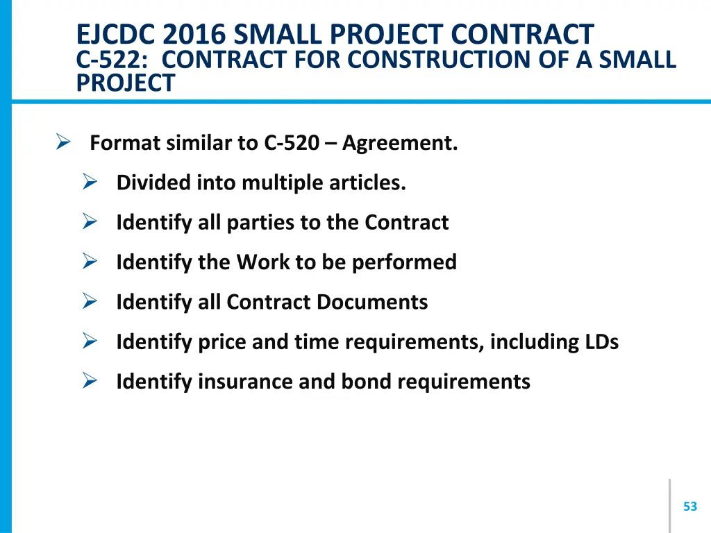 ejcdc 2016 small project contract c 522 contract 5