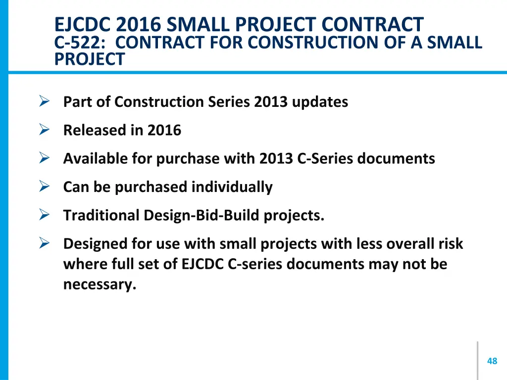 ejcdc 2016 small project contract c 522 contract