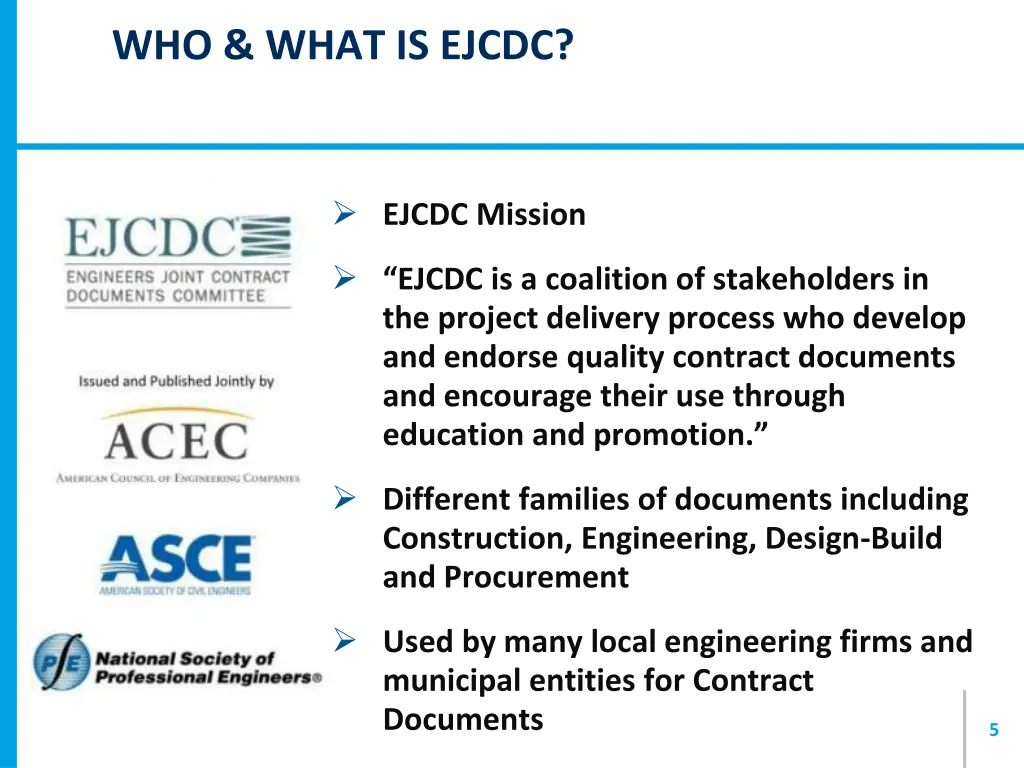 who what is ejcdc 1