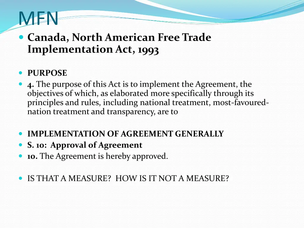 mfn canada north american free trade