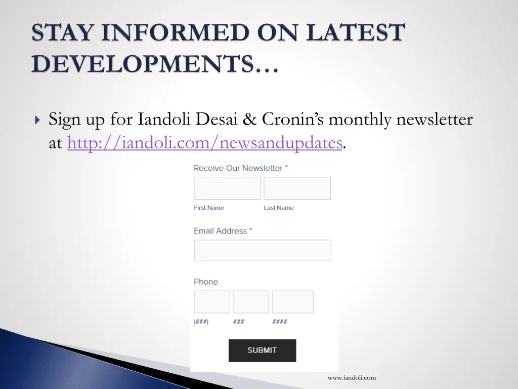 sign up for iandoli desai cronin s monthly