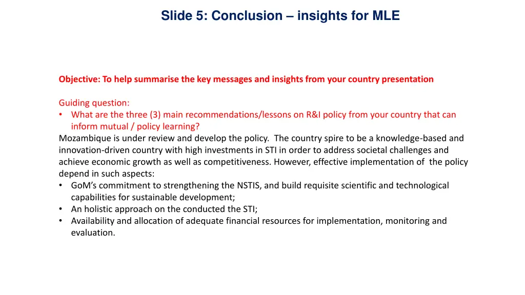 slide 5 conclusion insights for mle
