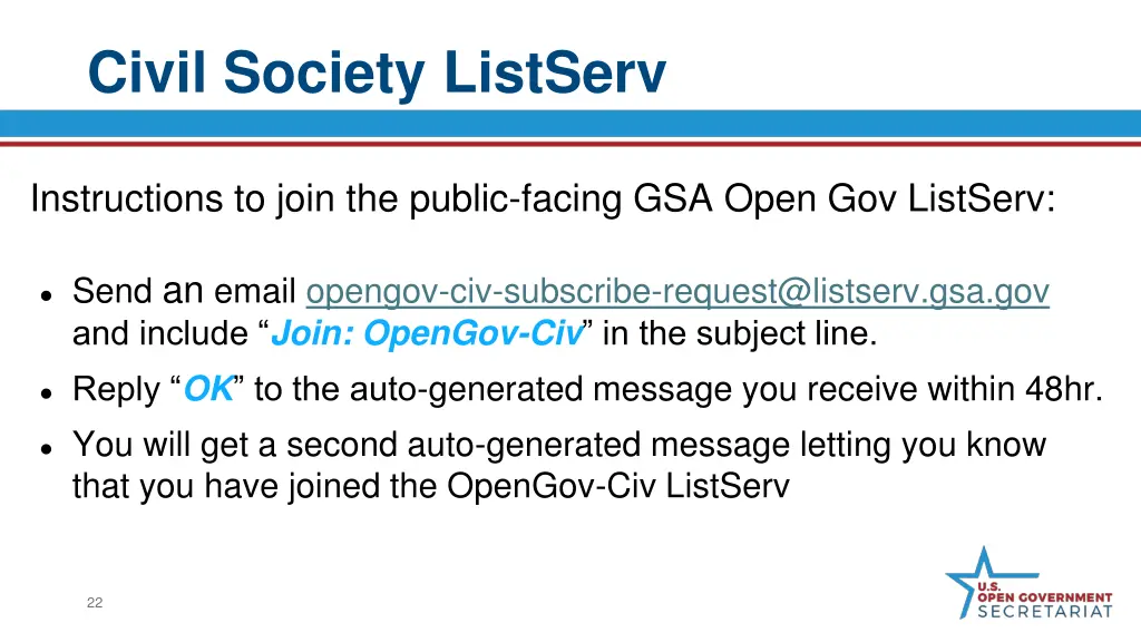 civil society listserv