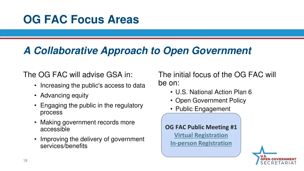 og fac focus areas