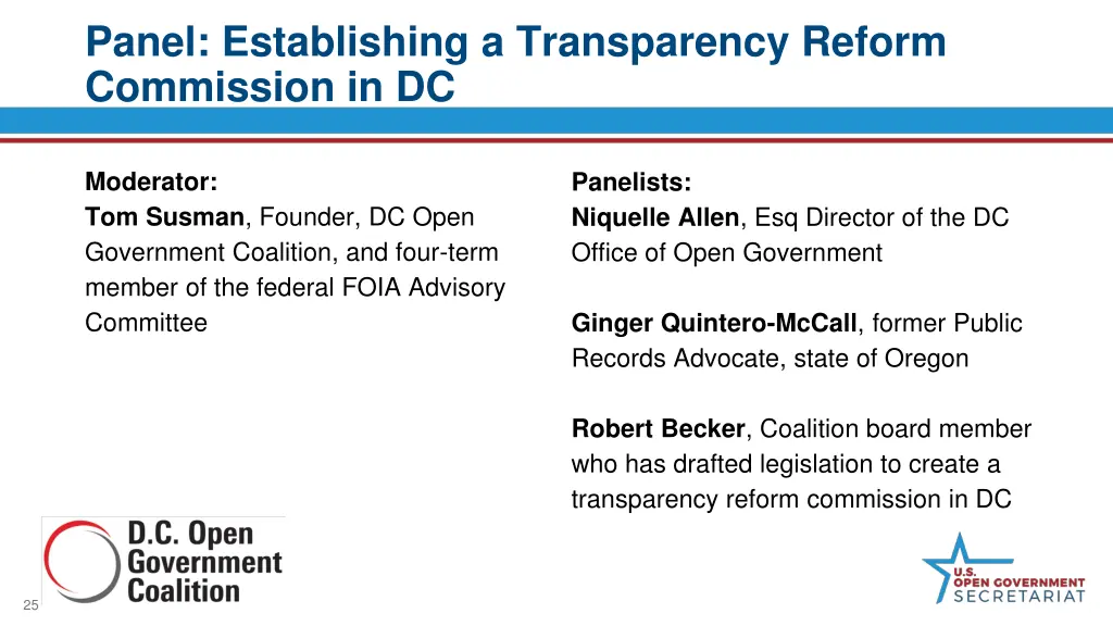 panel establishing a transparency reform