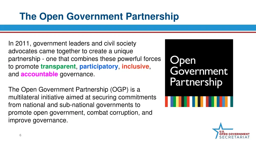 the open government partnership