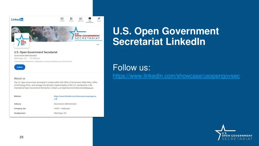 u s open government secretariat linkedin