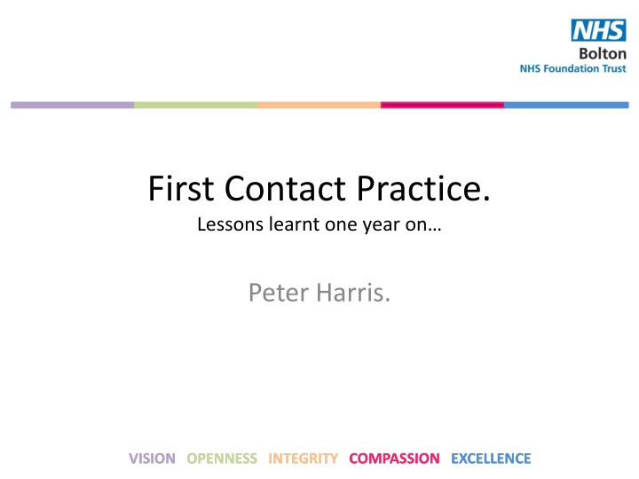 first contact practice lessons learnt one year on