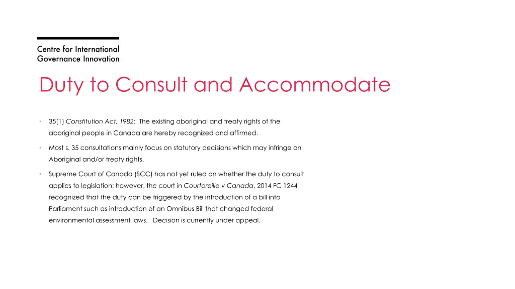 duty to consult and accommodate