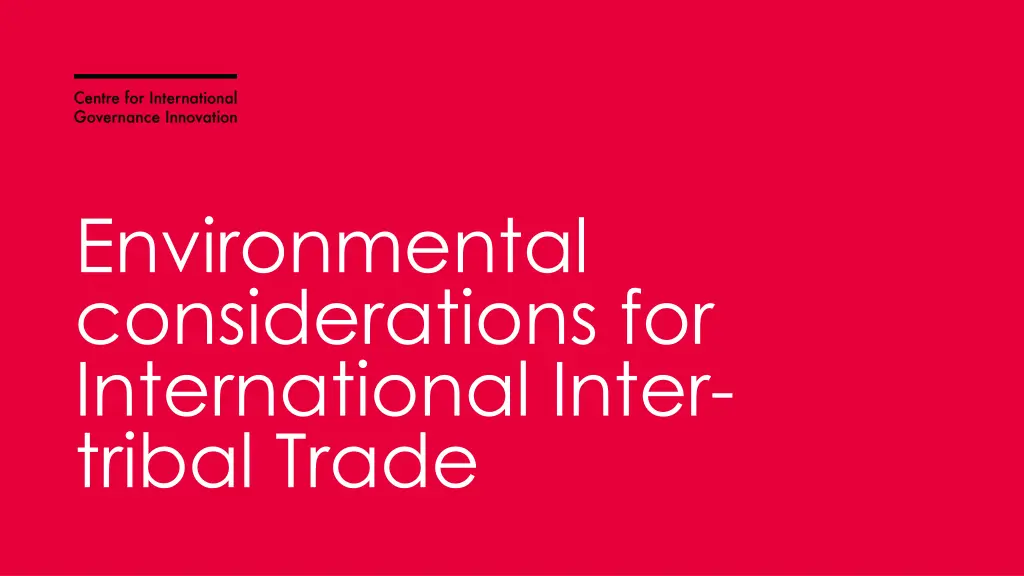 environmental considerations for international