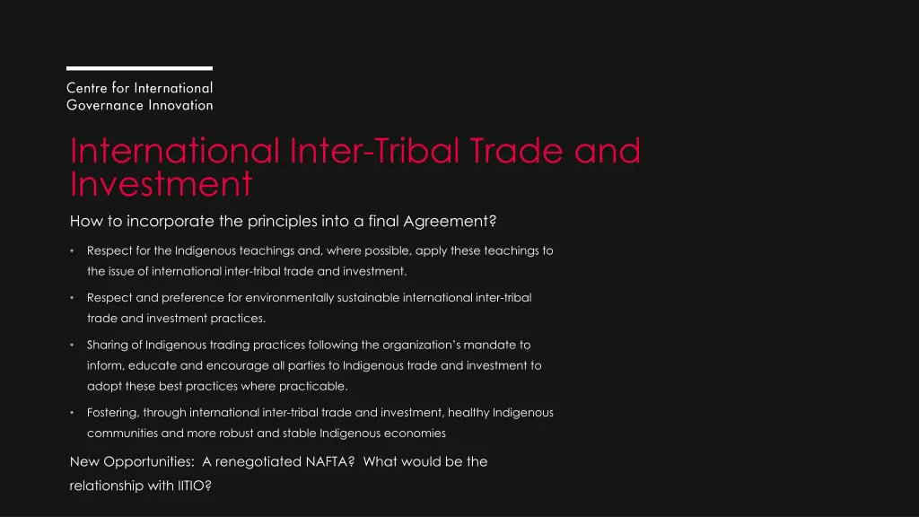 international inter tribal trade and investment
