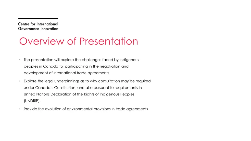 overview of presentation