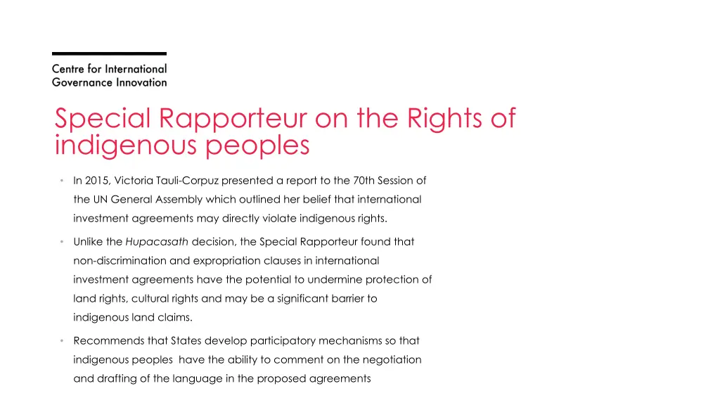 special rapporteur on the rights of indigenous