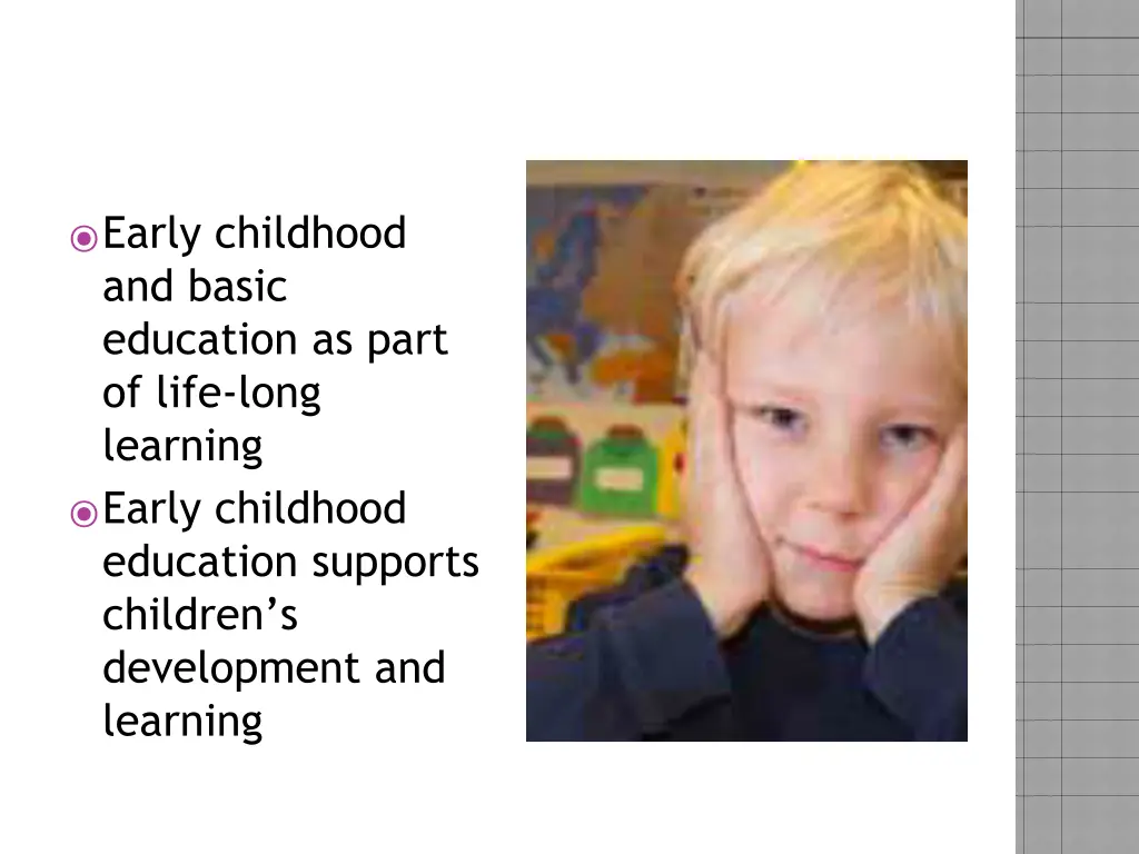 early childhood and basic education as part