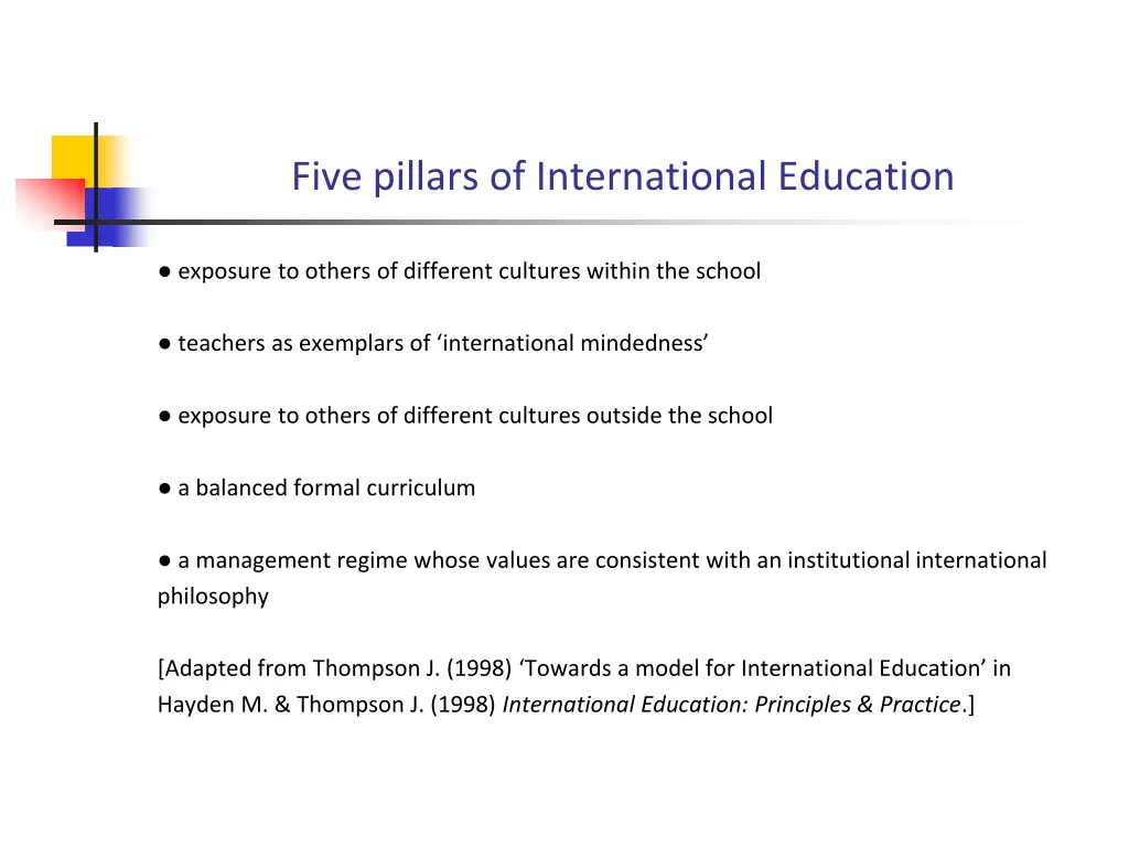 five pillars of international education
