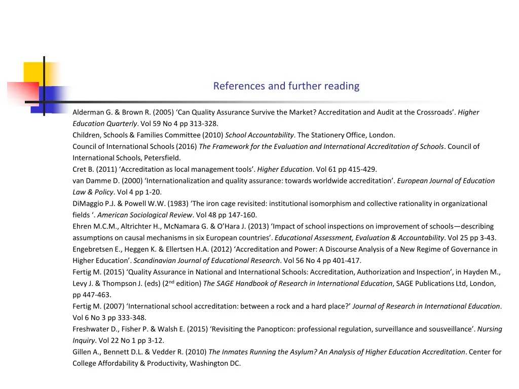 references and further reading
