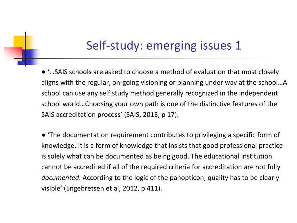 self study emerging issues 1