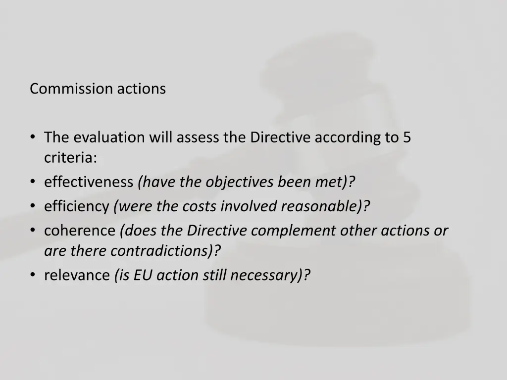 commission actions