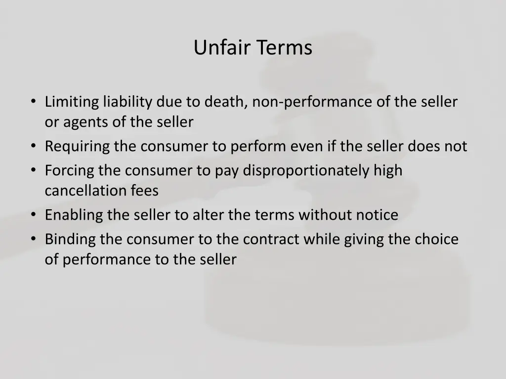 unfair terms