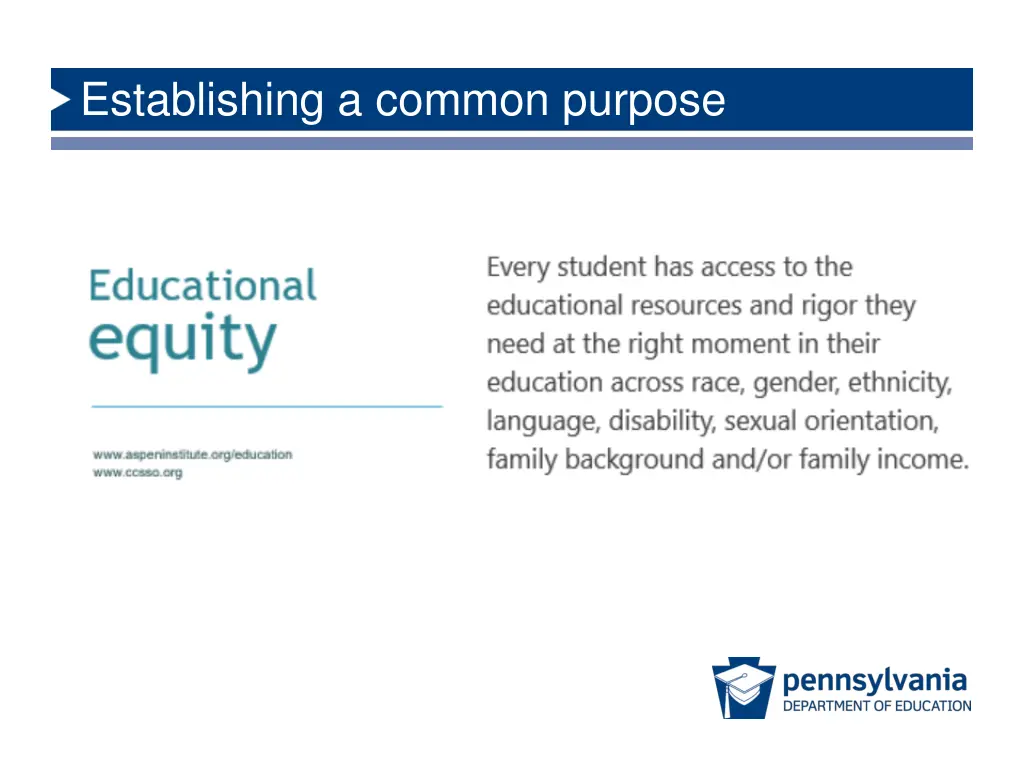 establishing a common purpose