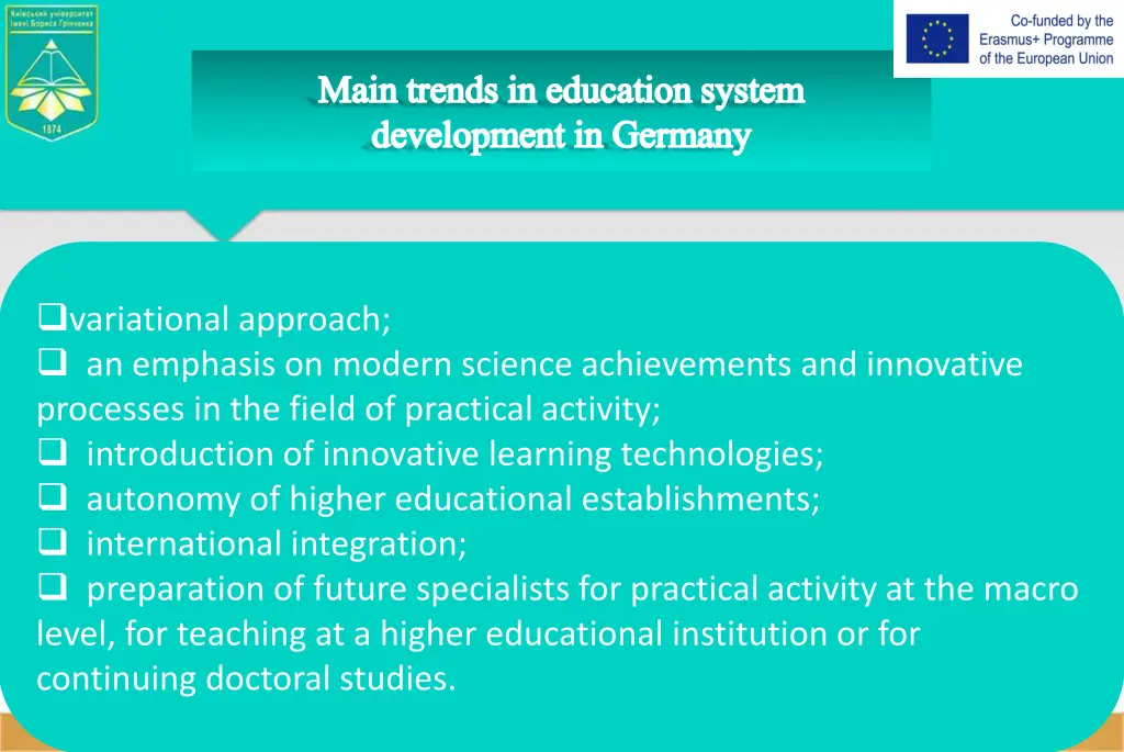 main trends in education system development