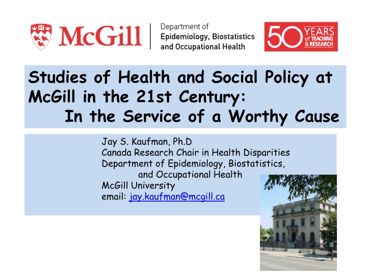 studies of health and social policy at mcgill