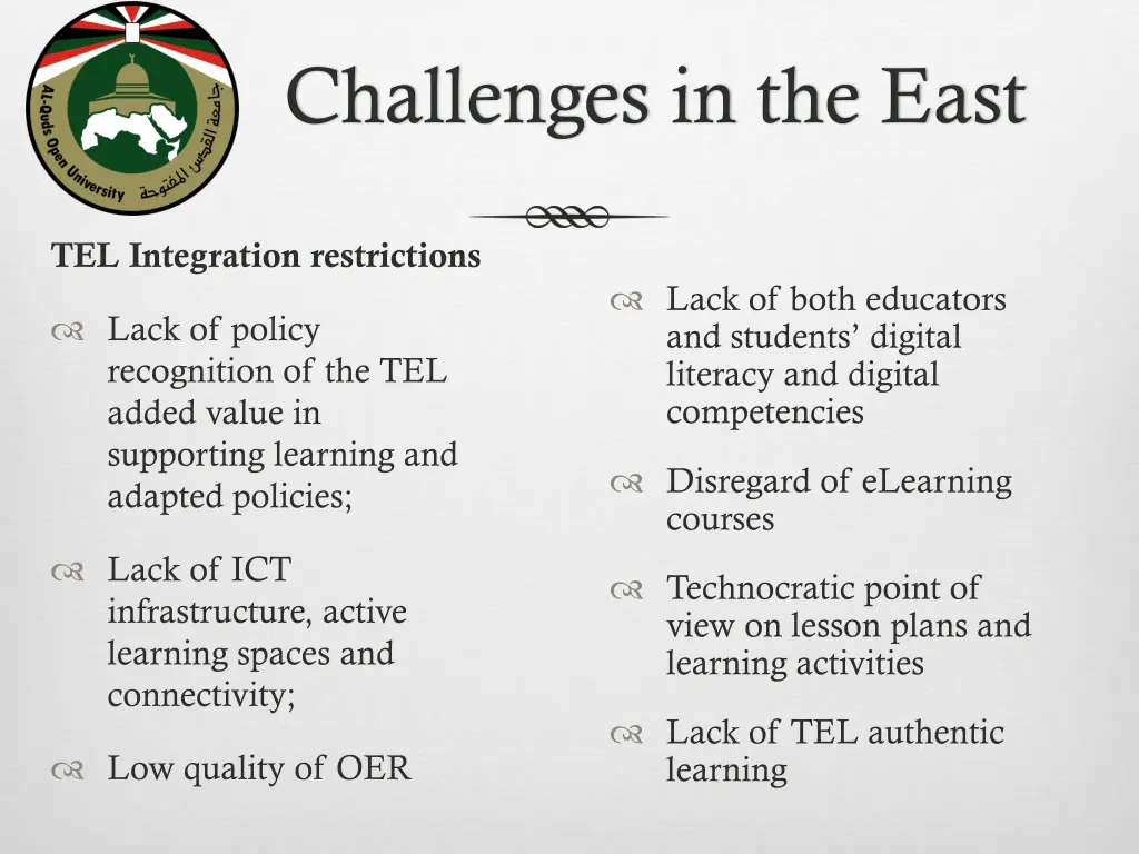 challenges in the east 2