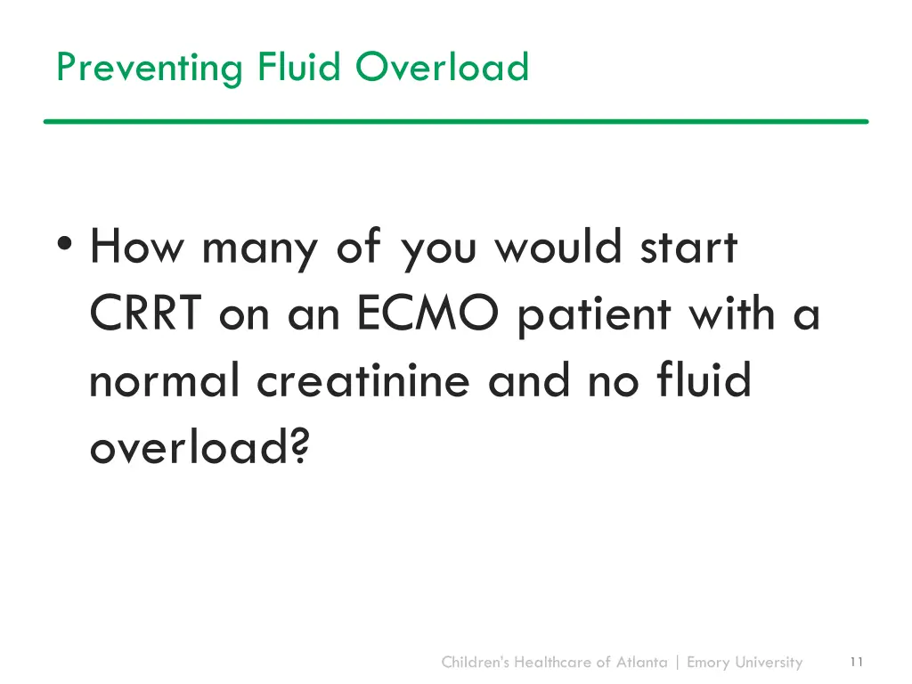 preventing fluid overload
