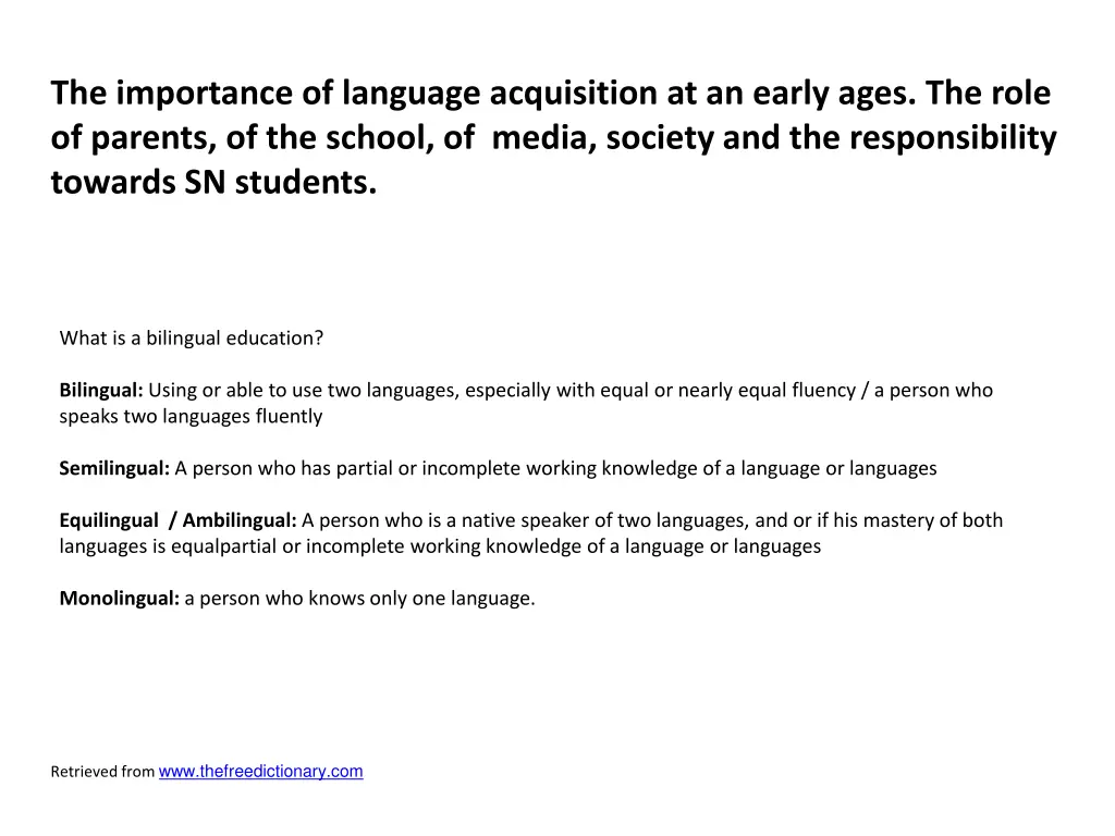 the importance of language acquisition