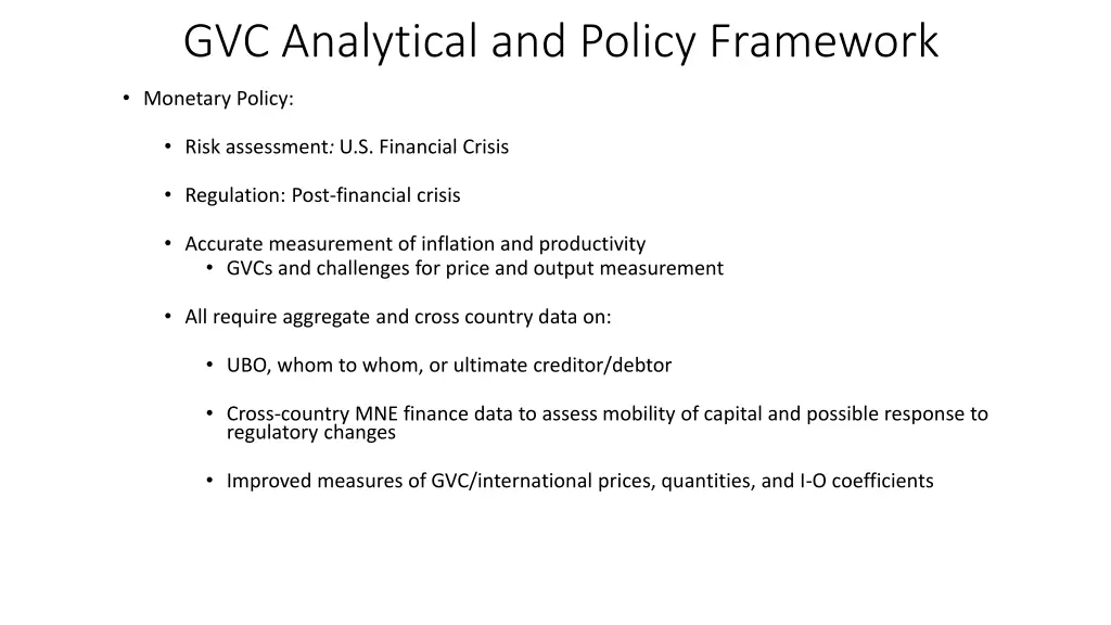 gvc analytical and policy framework