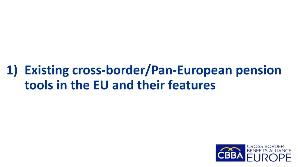 1 existing cross border pan european pension