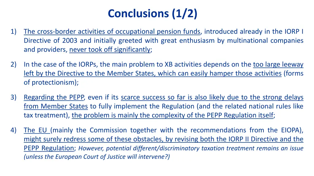 conclusions 1 2