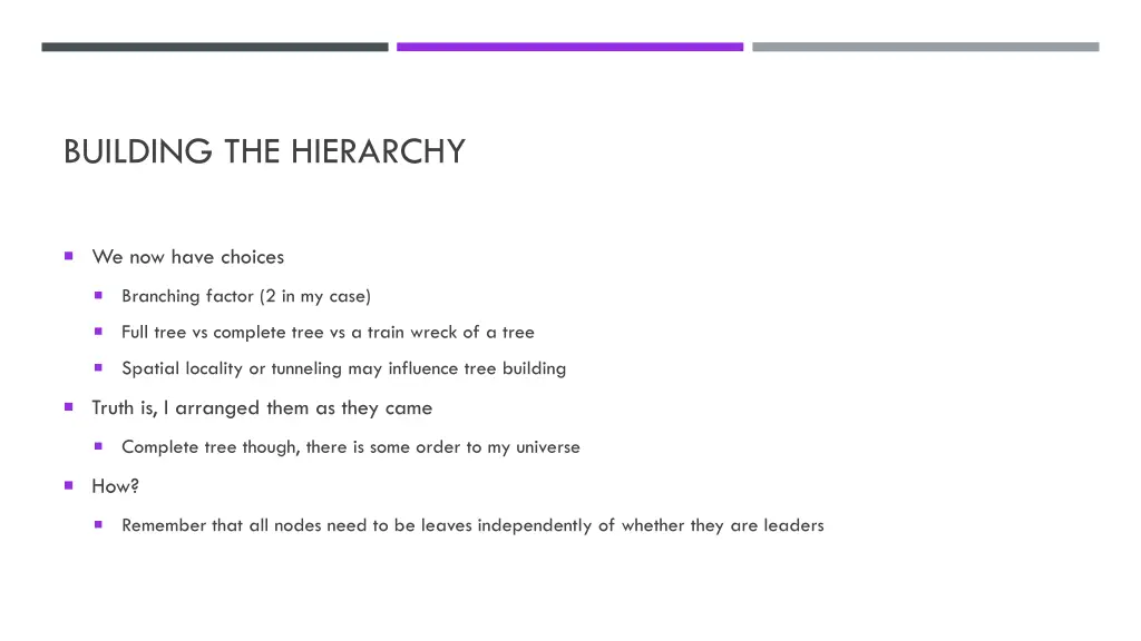 building the hierarchy