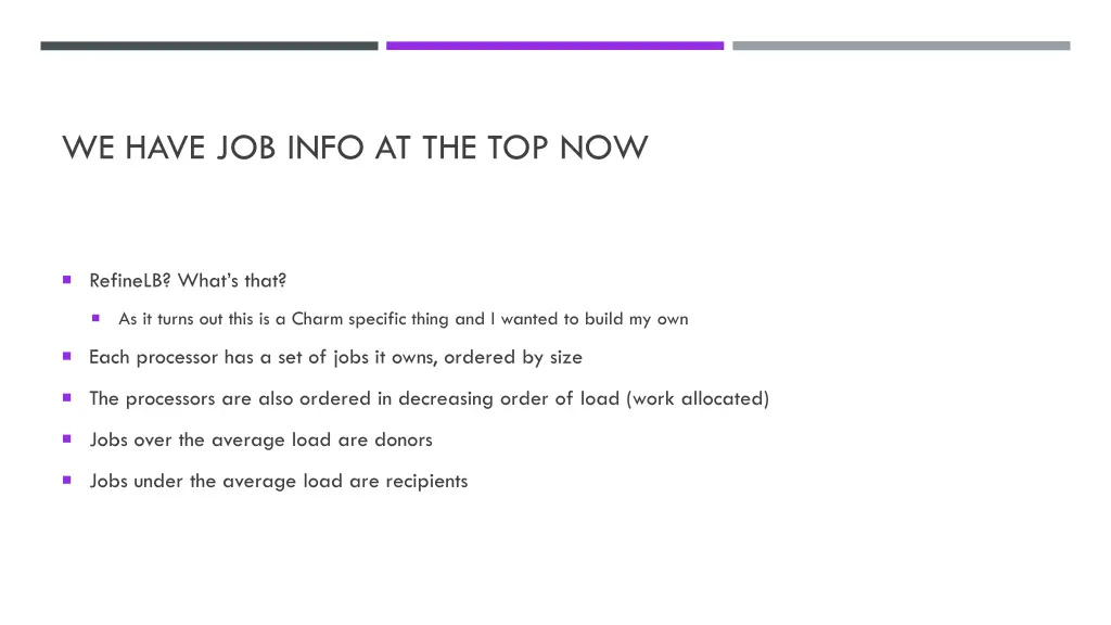 we have job info at the top now
