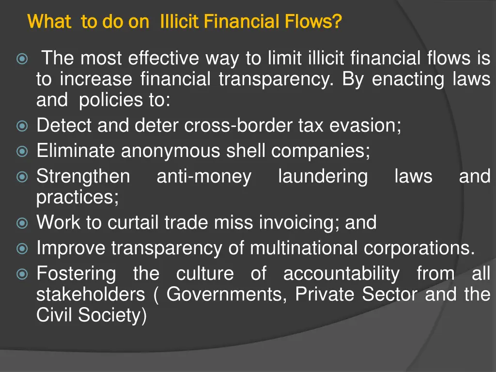 what what to do on to do on illicit financial