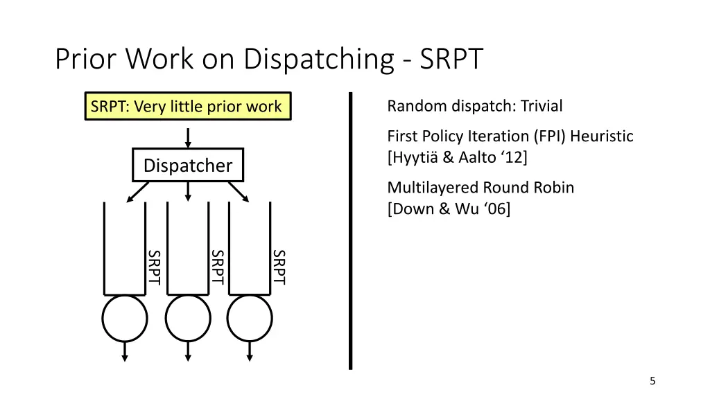 prior work on dispatching srpt