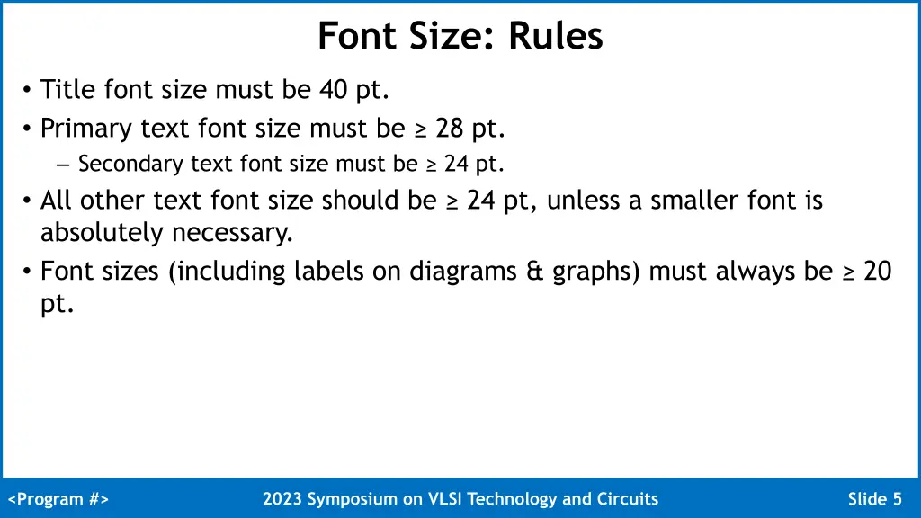 font size rules