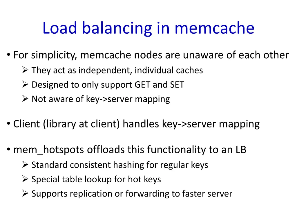 load balancing in memcache